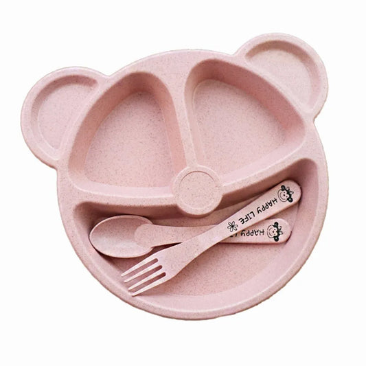 Bear plate and cutlery set