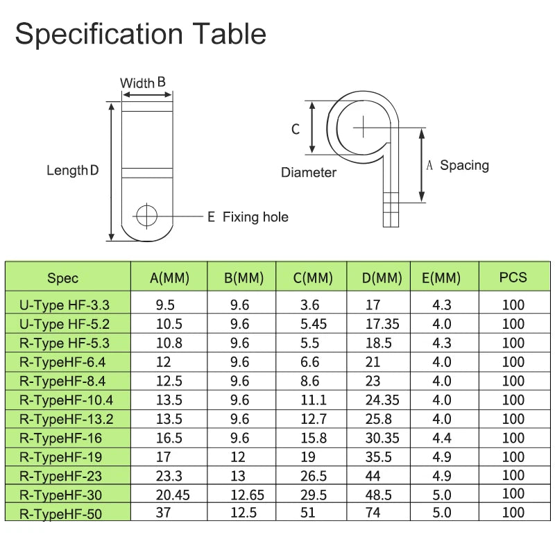 Clips de plástico organizadores de cables pack 100 unidadesBridasElectronics > Electronics Accessories > Cable Management > Cable Clips