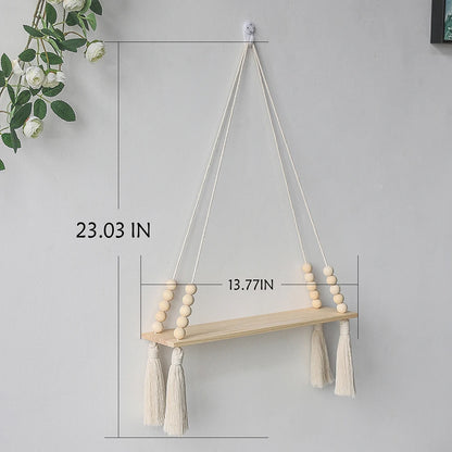 Estanterías decorativas para pared colgantes de madera estilo boho