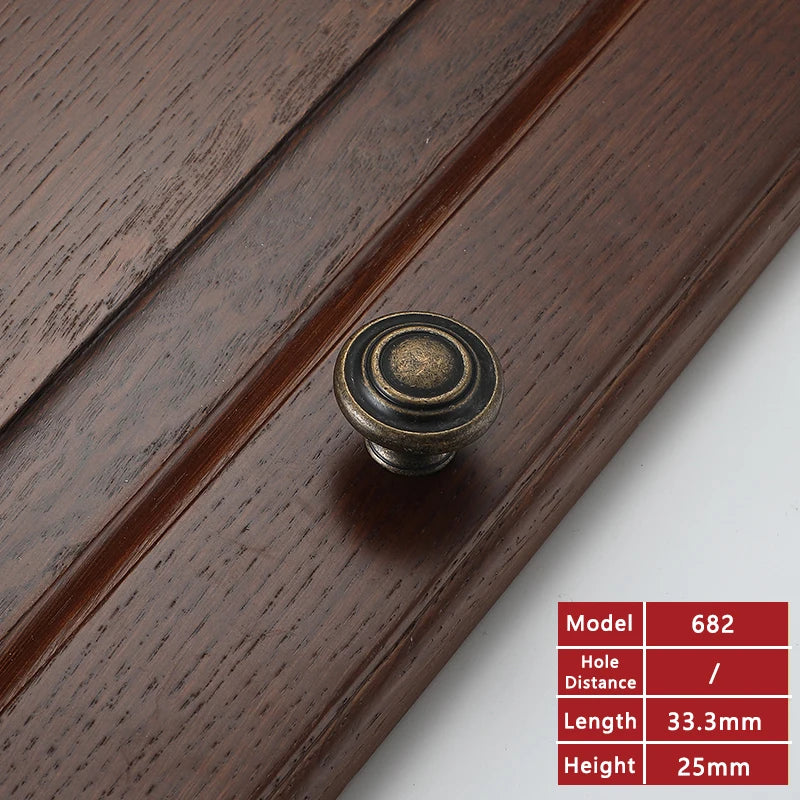 Pomos retro de metal en latón antiguo para mueblesPomos y Tiradores