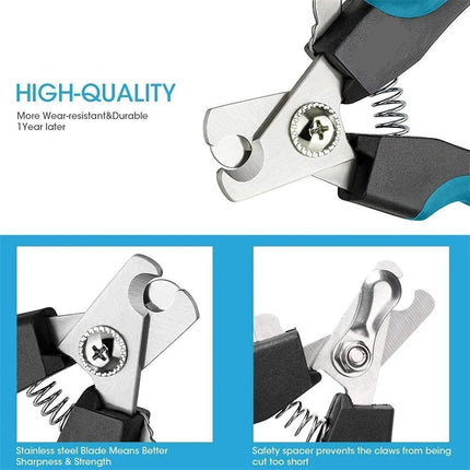 Professional Stainless Steel Pet Nail Clippers with Safety Guard