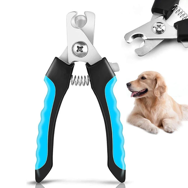 Cortauñas profesional de acero inoxidable para mascotas con protector de seguridad