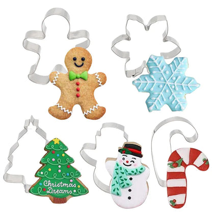 Set de 5 Uds de cortador de galletas de navidad