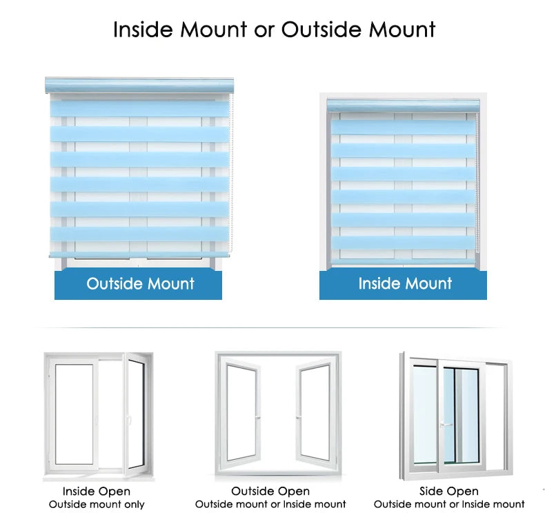 Estor enrollable de cebra de doble capa de coloresPersianas