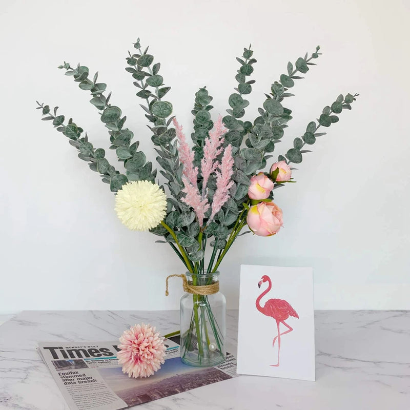 Hojas de eucalipto artificiales escarchadas para decoraciónPlantas artificialesHome & Garden > Decor > Artificial Flora > Artificial Non-Flowering Plants