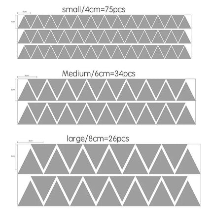 Stickers muraux décoratifs aux formes triangulaires