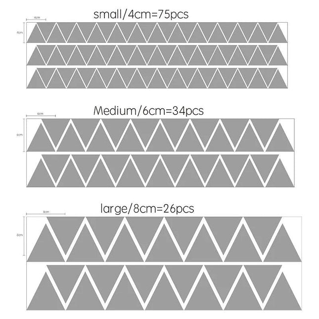 Stickers muraux décoratifs aux formes triangulaires