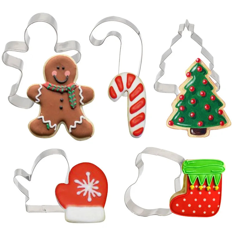 Set de 5 Uds de cortador de galletas de navidadMoldes