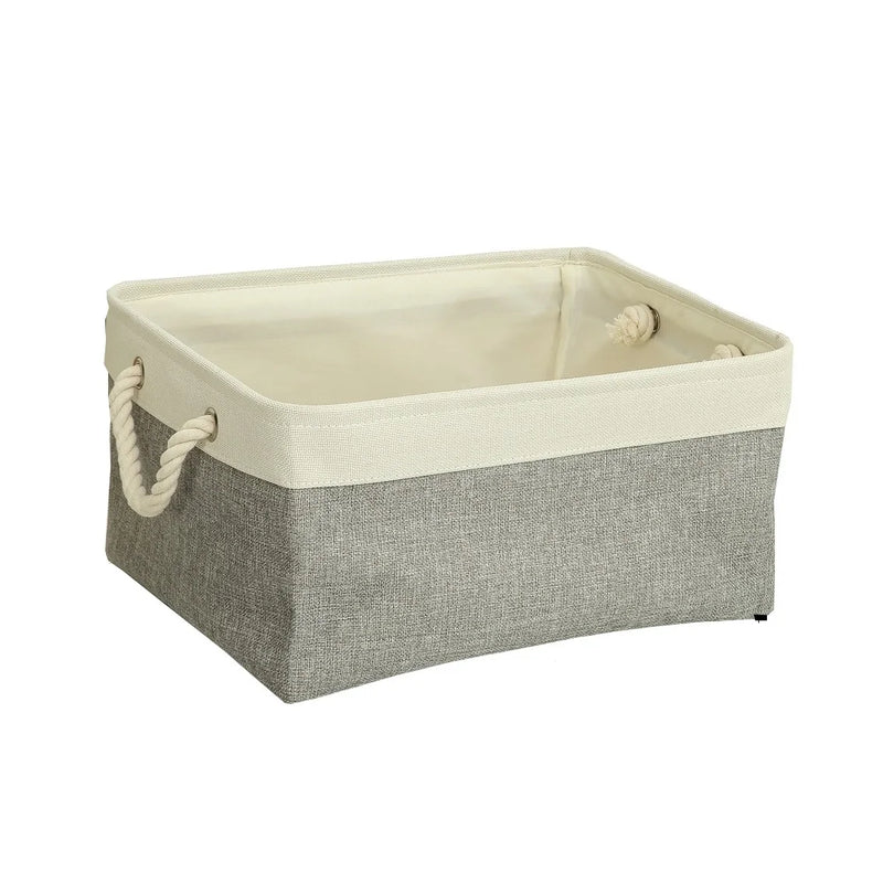 Cesta de almacenamiento de lino en dos colores plegable con asaCestasHome & Garden > Household Supplies > Storage & Organization > Household Storage Containers