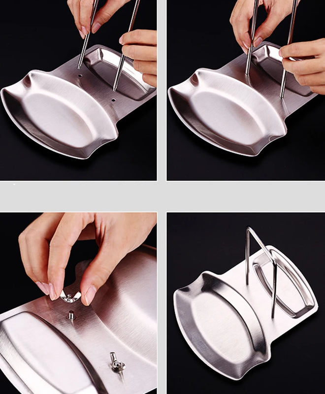 Soporte de acero inoxidable multiusos desmontable para cocinaSoportes utensilios de cocina
