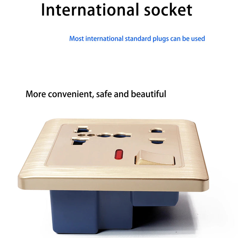 Enchufe Universal de 5 orificios con indicador LED de control conmutado Serie A3Enchufes