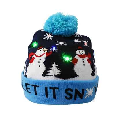 Gorro navideño con luz LED para niños