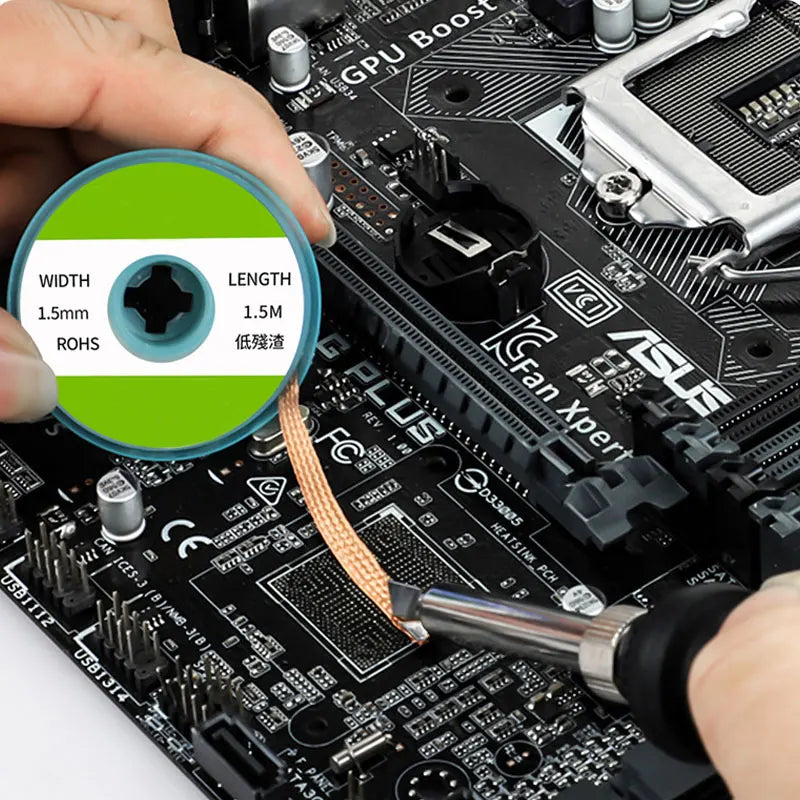 Trenzado desoldador de cobre 1.5M para reparación electrónicaHerramientasHardware > Building Consumables > Solder & Flux