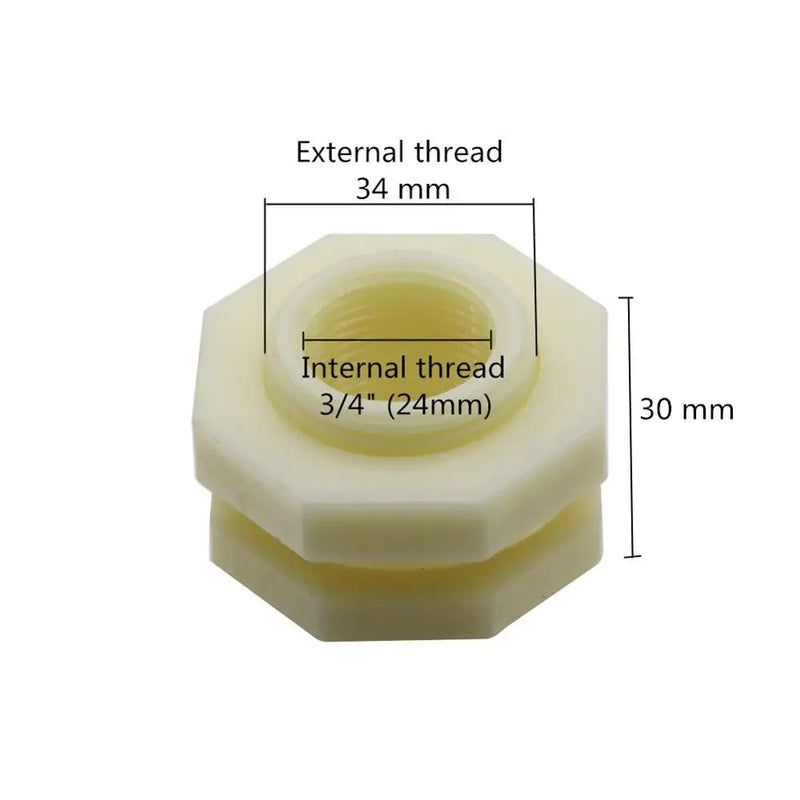 Conector de plástico ABS roscado para riego de jardín y acuariosRiego