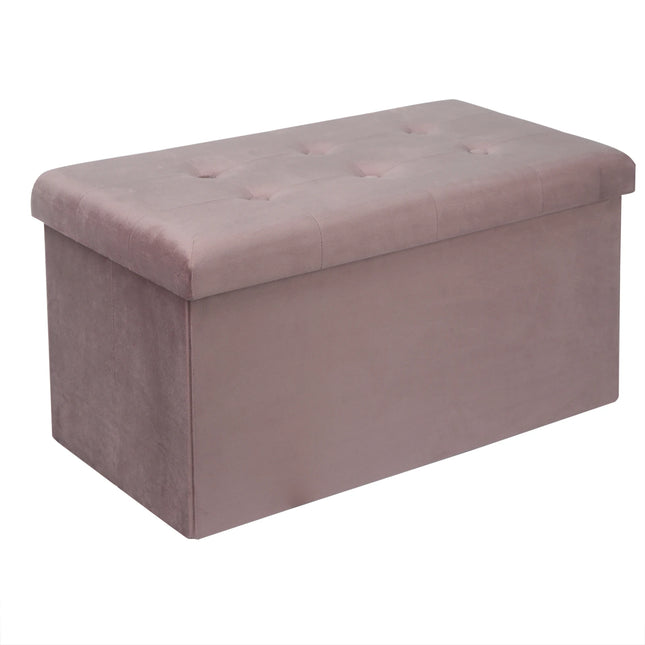 Upholstered storage chest stool