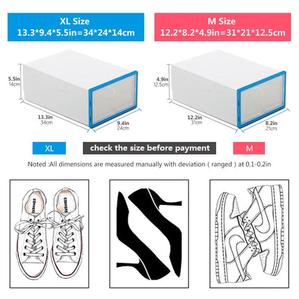 Boîtes de rangement de chaussures transparentes