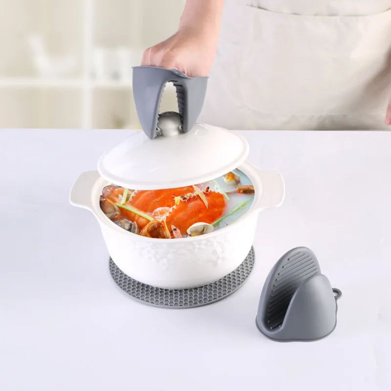 Set de guantes de silicona con aislamiento térmico 7 piezasManoplas