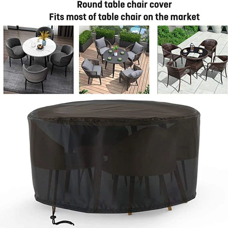 Housse ronde imperméable pour salon de jardin en différentes tailles