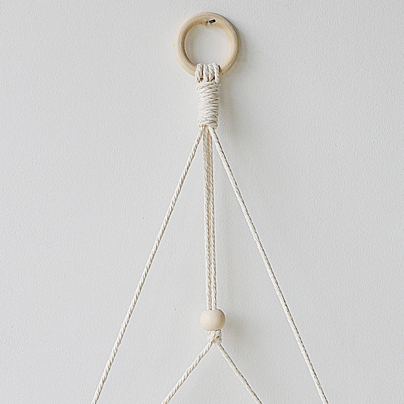 Estantería decorativa colgante de madera estilo bohoEstantes