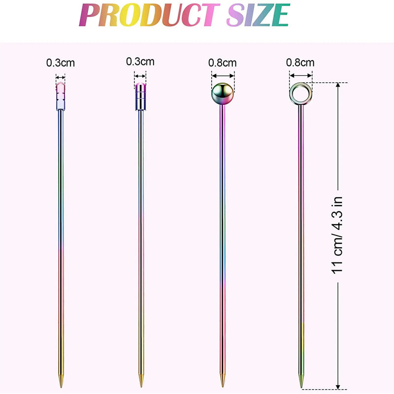 Set de 12 palillos de cóctel de acero inoxidable 11 cm · Reutilizables para aceitunas, frutas, Martini y decoración de bebidasPalillos de cóctelHome & Garden > Kitchen & Dining > Barware > Cocktail & Barware Tool Sets