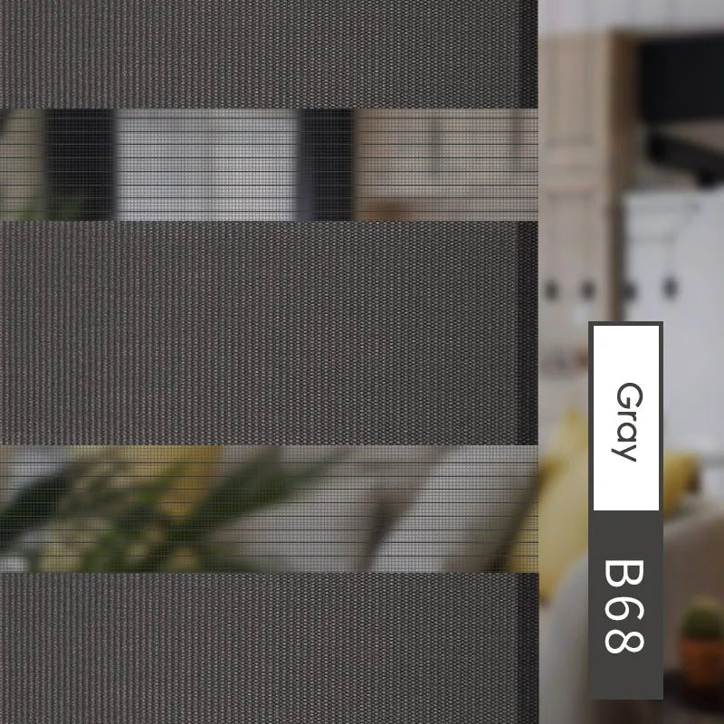 Estor enrollable de cebra de doble capa de coloresPersianas