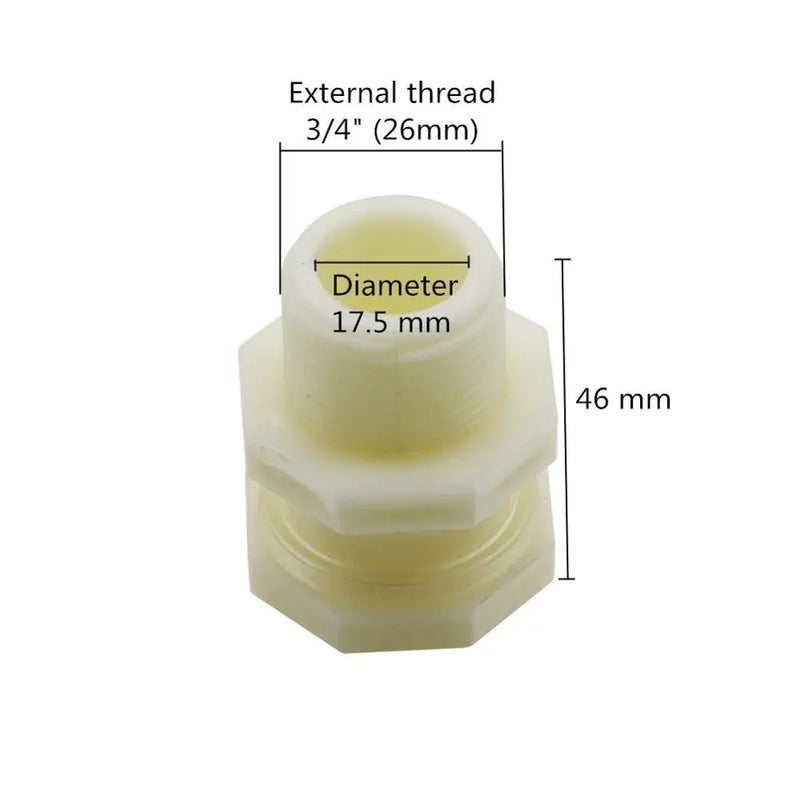 Conector de plástico ABS roscado para riego de jardín y acuariosRiego