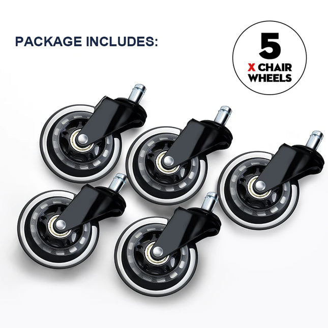 Ruedas de repuesto para silla de escritorio, giratorias, hechas en goma, 3 pulgadas de diámetroRuedasFurniture > Office Furniture Accessories > Office Chair Accessories