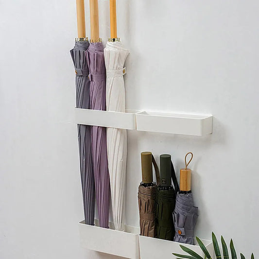 Two-Piece Punch-Free Wall Umbrella Organizer Rack