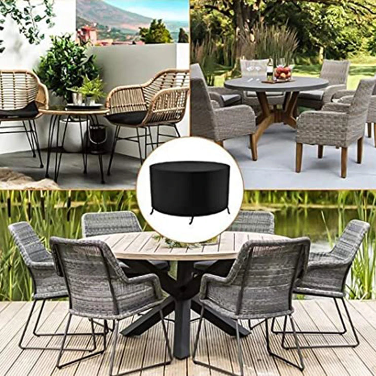 Housse ronde imperméable pour salon de jardin en différentes tailles