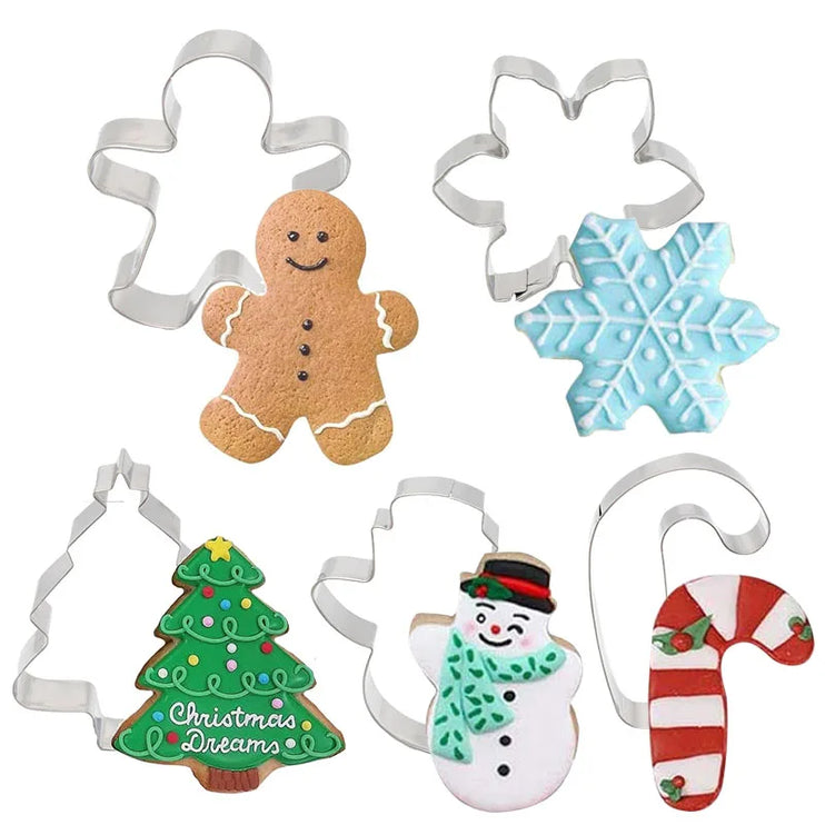 Set de 5 Uds de cortador de galletas de navidad