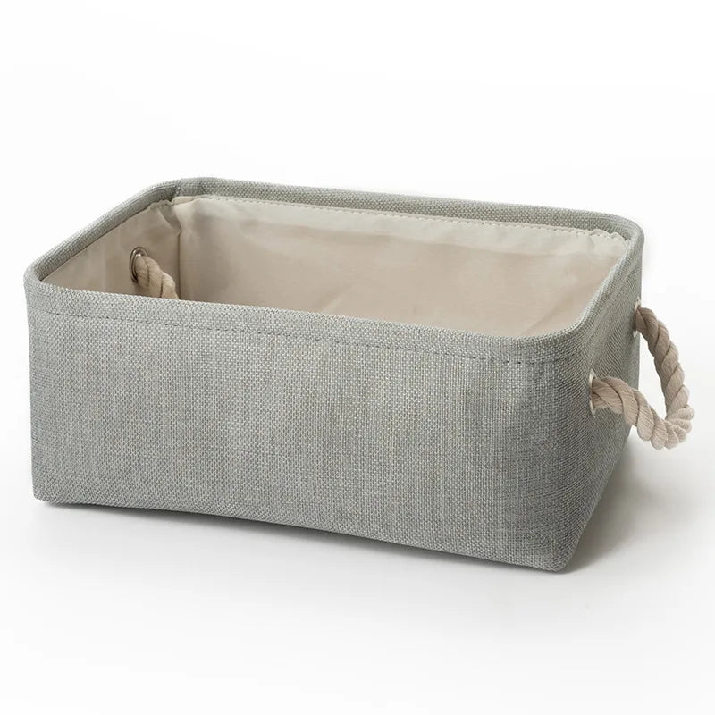 Cesta de almacenamiento de lino plegable con asaCestasHome & Garden > Household Supplies > Storage & Organization > Household Storage Containers