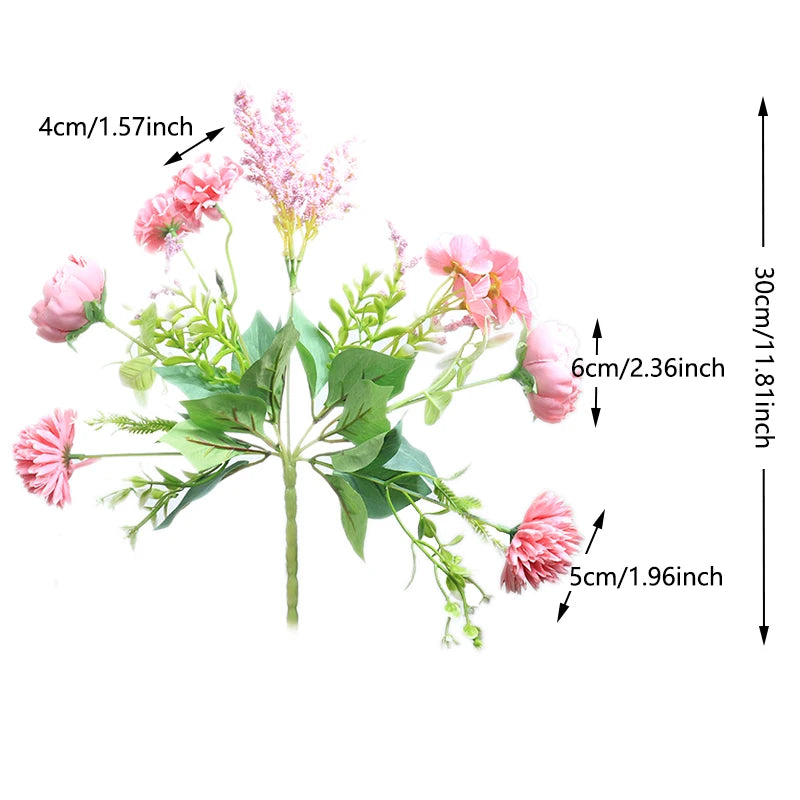 Ramo de flores artificiales de seda de 30cmFlores artificiales