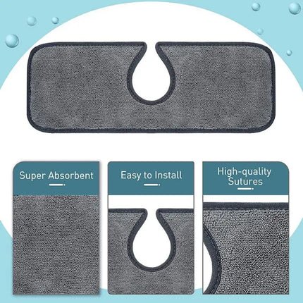 Tapis anti-éclaboussures absorbant pour évier de cuisine en microfibre avec boutons