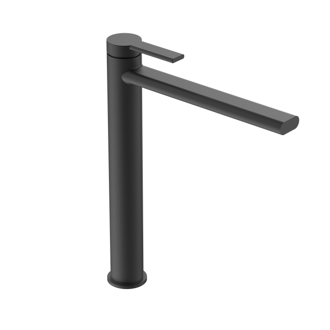Grifo monomando lavabo caño alto negro mate para baño | 3_BP