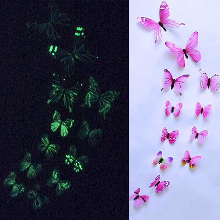 Pegatinas de pared luminosas 3D de mariposa