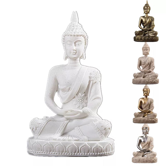 Buddha statue in various materials