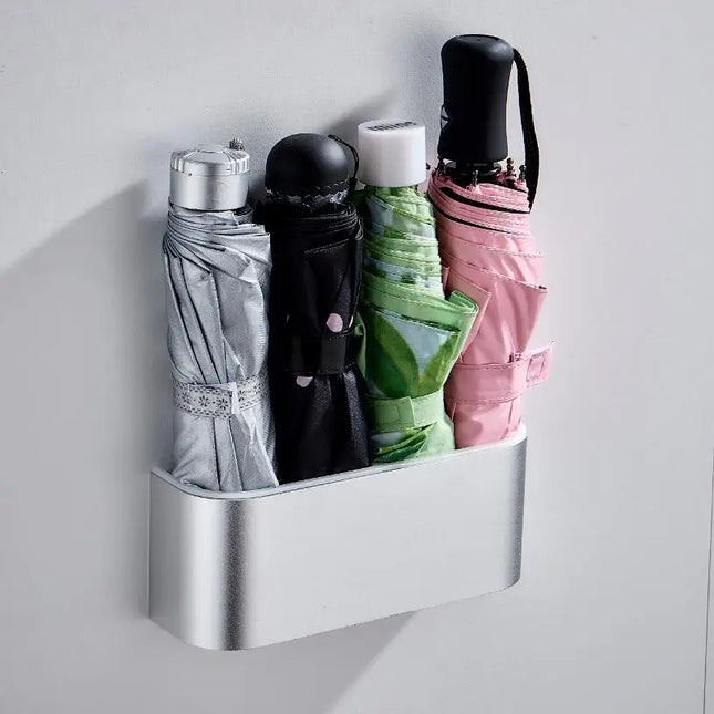 Drill-free umbrella organizer rack with removable water tank