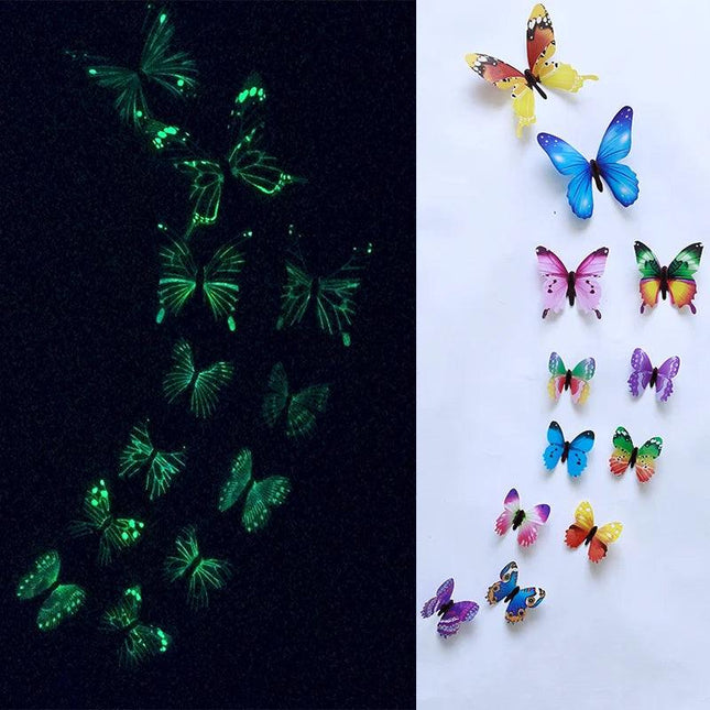 Autocollants muraux lumineux papillon 3D