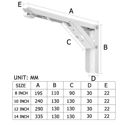 2 Pieces Stainless Steel Folding Shelf Brackets