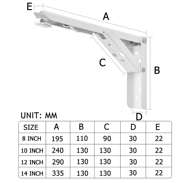 2 Pieces Stainless Steel Folding Shelf Brackets