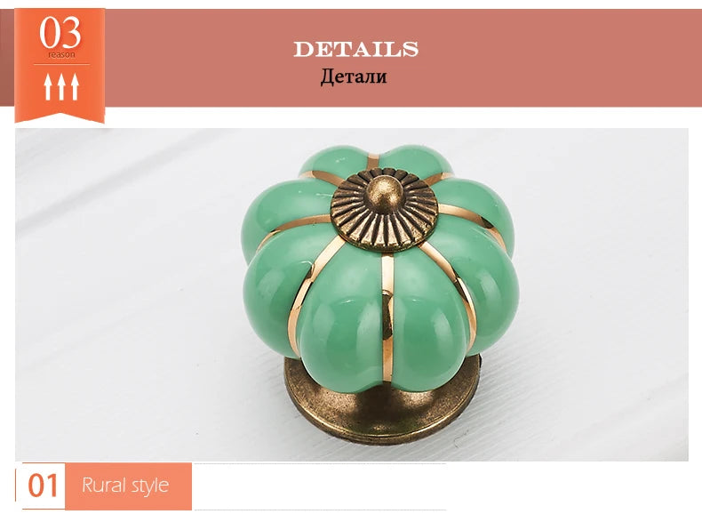 40mm Pumpkin Ceramic Knobs