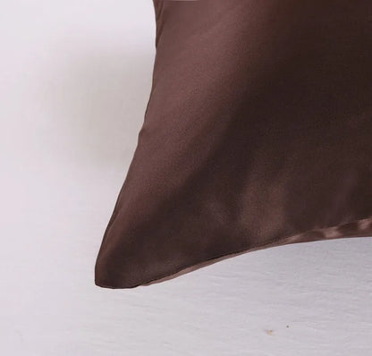 Funda de almohada efecto seda con cremallera multicolores sólidos y diferentes tamaños
