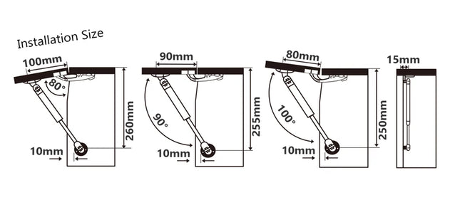 Charnières hydrauliques pour meubles de 6kg à 10kg soft close