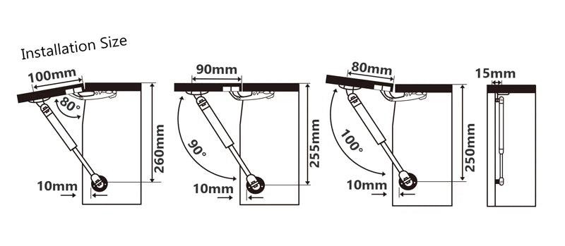 Hydraulic furniture hinges from 6kg to 10kg soft close