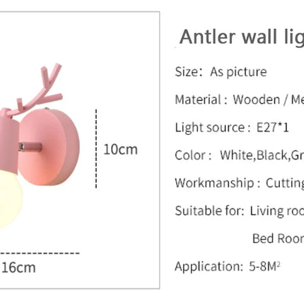 Appliques murales LED réglables en bois de cerf