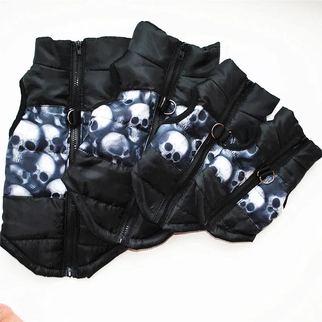 Chaleco impermeable con calaveras para perros