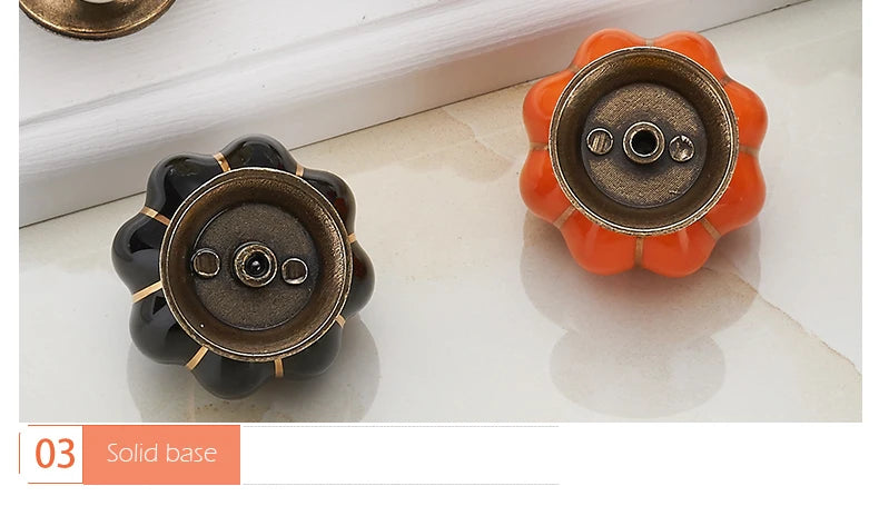 40mm Pumpkin Ceramic Knobs