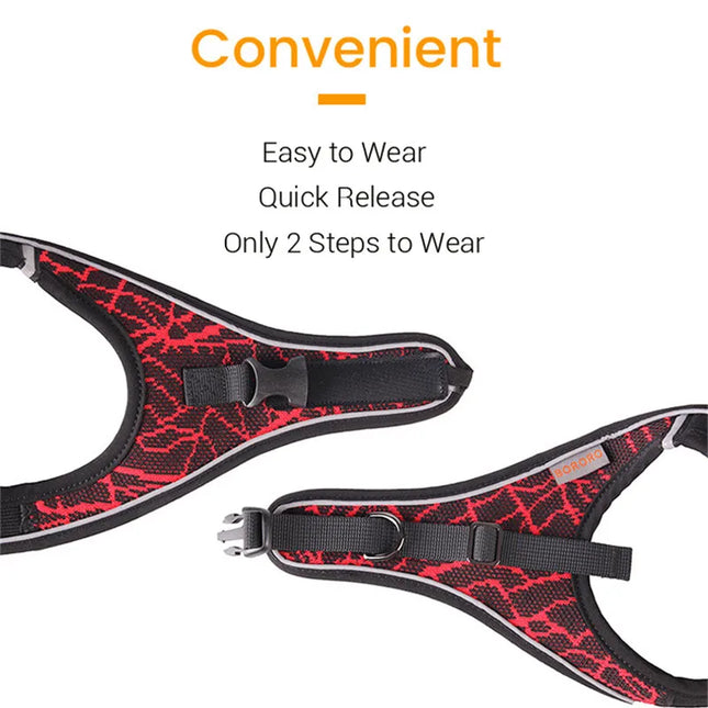 Reflective anti-pull dog harness