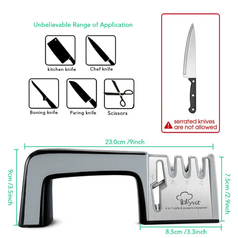 Afilador de cuchillos universal 4 en 1