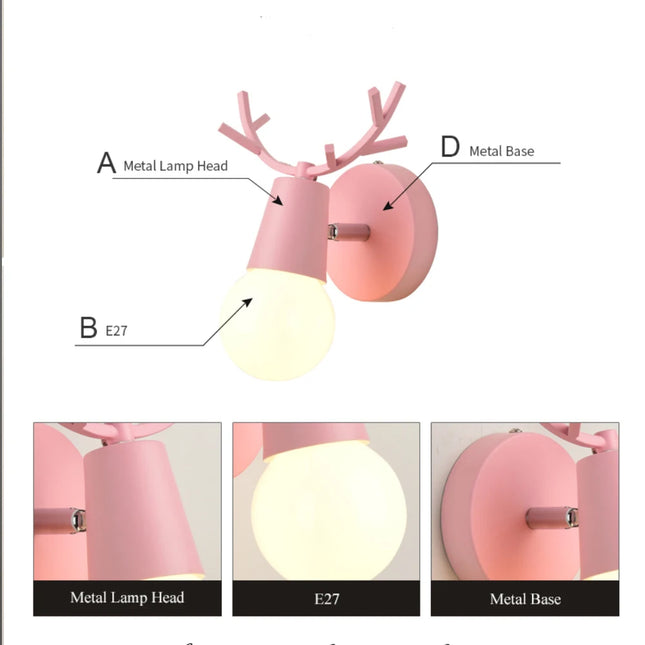 Luces LED de pared ajustables con diseño de astas de ciervo